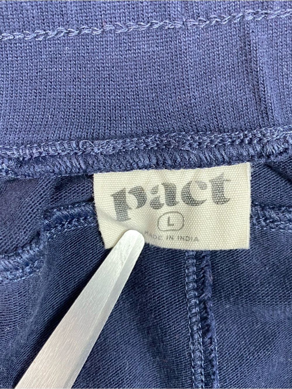 Pact Organic Sweatpants Women's Size L Blue Wide Leg Cotton Stretch Large *** - Picture 3 of 14